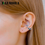 925 Silver Colorful Bead Enamel Ear Clip Earrings Non-pierced
