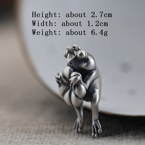 925 Silver Frog Pendant Vintage Animal Jewelry Gift