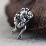 925 Silver Frog Pendant Vintage Animal Jewelry Gift