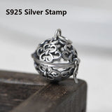 925 Silver Sachet Pendant Vintage Flower Bamboo Thai Jewelry