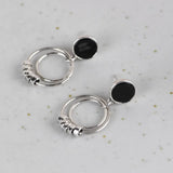925 Silver Zircon Big Circle Earring For Women Girl Female Tassel Earrings