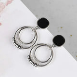925 Silver Zircon Big Circle Earring For Women Girl Female Tassel Earrings
