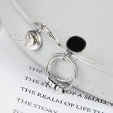 925 Silver Zircon Big Circle Earring For Women Girl Female Tassel Earrings