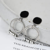 925 Silver Zircon Big Circle Earring For Women Girl Female Tassel Earrings