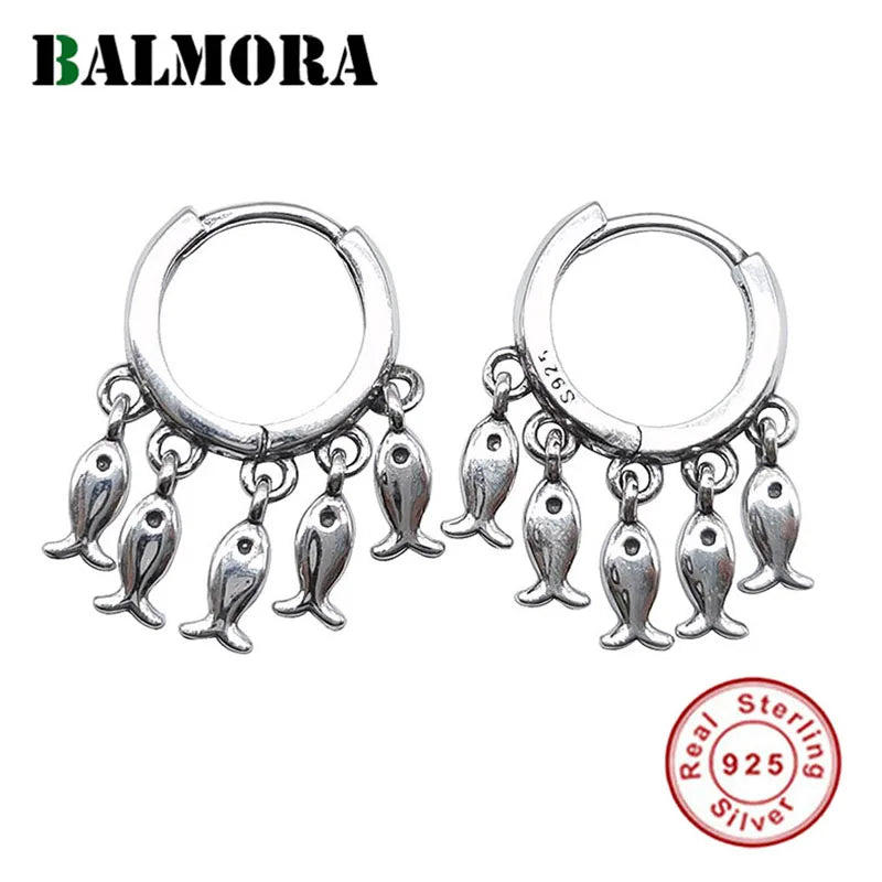 925 Silver Fish Tassels Earring Loop for Women