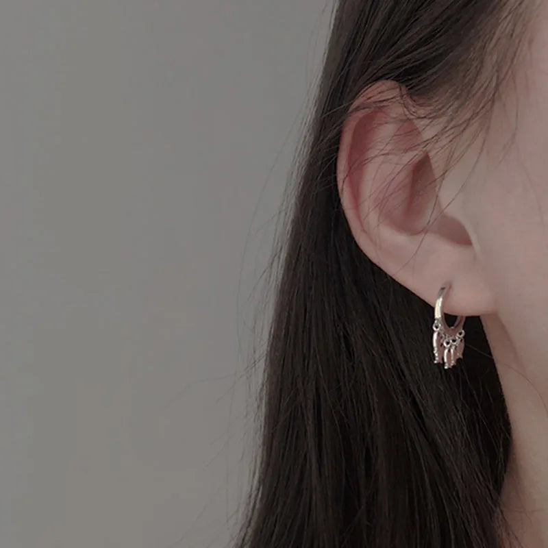 925 Silver Fish Tassels Earring Loop for Women
