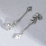 925 Silver Abstract Leaves Earring Tassel Earrings Dangler