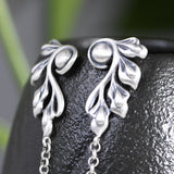925 Silver Abstract Leaves Earring Tassel Earrings Dangler