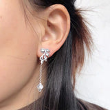 925 Silver Abstract Leaves Earring Tassel Earrings Dangler