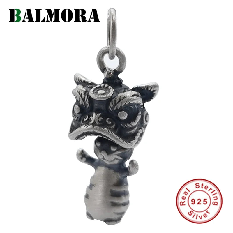 925 Silver Lion Dance Bracelet Pendant For Women Girl