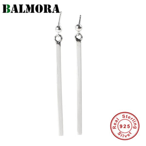 925 Silver Geometric Cube Column Earring Women Girl