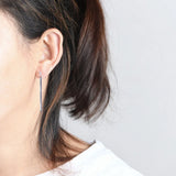 925 Silver Geometric Cube Column Earring Women Girl