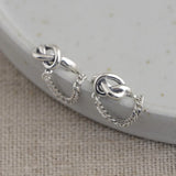 925 Silver Knot Chain Tassel Earring Retro Dangler Daily Jewelry Gift