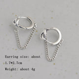 925 Silver Knot Chain Tassel Earring Retro Dangler Daily Jewelry Gift