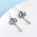 925 Silver Koi Earring Women Silver Beads Tassel Dangler