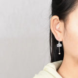 925 Silver Koi Earring Women Silver Beads Tassel Dangler