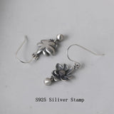 925 Silver Sunflower Tassels Earrings for Women
