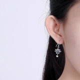925 Silver Sunflower Tassels Earrings for Women