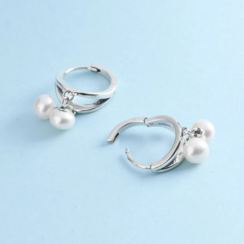 925 Silver Tassel Pearl Earrings - Elegant Drip Earrings for Women