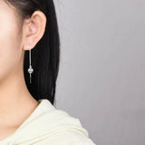 Tassel Silver Beads Chain Earring for Women - Dangler Daily Jewelry