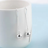Tassel Silver Beads Chain Earring for Women - Dangler Daily Jewelry