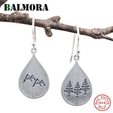 925 Silver Trees Mountain Peaks Earring Retro Dangler Jewelry