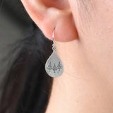 925 Silver Trees Mountain Peaks Earring Retro Dangler Jewelry