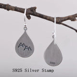 925 Silver Trees Mountain Peaks Earring Retro Dangler Jewelry