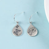 925 Silver Flowers Butterfly Earring Women Dangle Retro Jewelry Gift