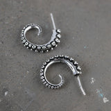 925 Sterling Silver Gothic Octopus Earring Retro Ear Loop Dangler