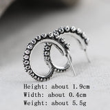 925 Sterling Silver Gothic Octopus Earring Retro Ear Loop Dangler