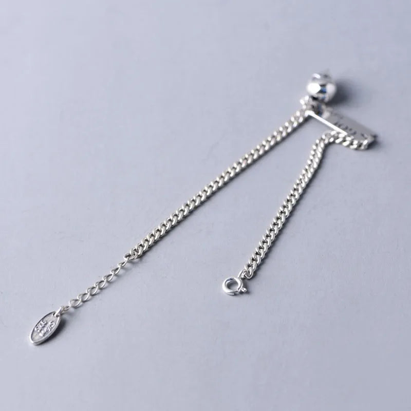 925 Silver Skull Letter Bracelet Vintage Punk Lace Jewelry Gift