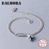 925 Silver Skull Letter Bracelet Vintage Punk Lace Jewelry Gift
