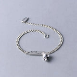 925 Silver Skull Letter Bracelet Vintage Punk Lace Jewelry Gift