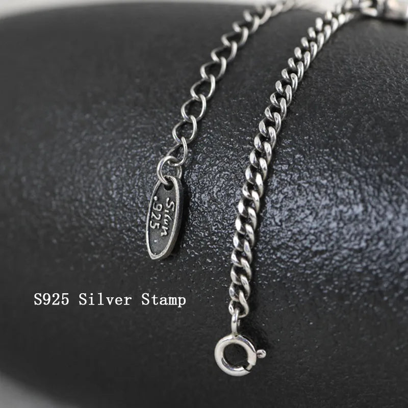 925 Sterling Silver Star Bracelet Vintage Punk Splicing Brace Lace Jewelry