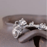 990 Pure Silver Cat Pendant Retro Animal Jewelry Gift