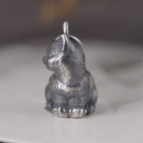 990 Pure Silver Cat Pendant Retro Punk Animal Pendant Thai Silver Jewelry