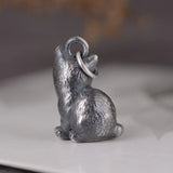 990 Pure Silver Cat Pendant Retro Punk Animal Pendant Thai Silver Jewelry