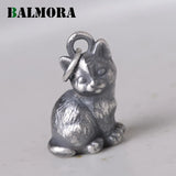 990 Pure Silver Cat Pendant Retro Punk Animal Pendant Thai Silver Jewelry