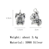 Sterling Silver Chinese Zodiac 3D Tiger Pendant