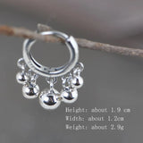 925 Sterling Silver Bead Earring Retro Tassel Ear Stud Jewelry