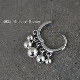 925 Sterling Silver Bead Earring Retro Tassel Ear Stud Jewelry