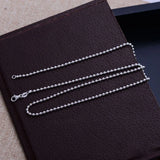 925 Sterling Silver Beads Chain Long Necklace for Women Men 18-34 inch