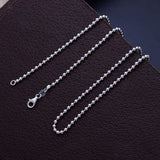 925 Sterling Silver Beads Chain Long Necklace for Women Men 18-34 inch