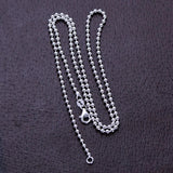 925 Sterling Silver Beads Chain Long Necklace for Women Men 18-34 inch