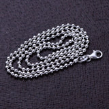 925 Sterling Silver Beads Chain Long Necklace for Women Men 18-34 inch
