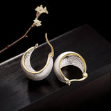 925 Silver Moon Clip Earrings Women Jewelry