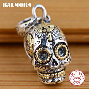 925 Sterling Silver Skull Pendant Necklace Accessory