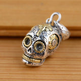 925 Sterling Silver Skull Pendant Necklace Accessory