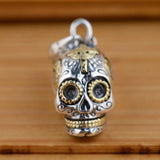 925 Sterling Silver Skull Pendant Necklace Accessory